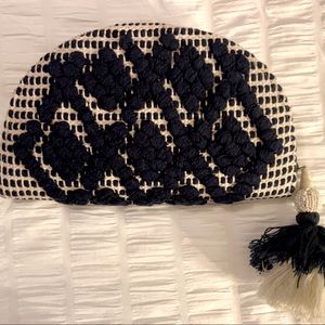 Woven detail clutch